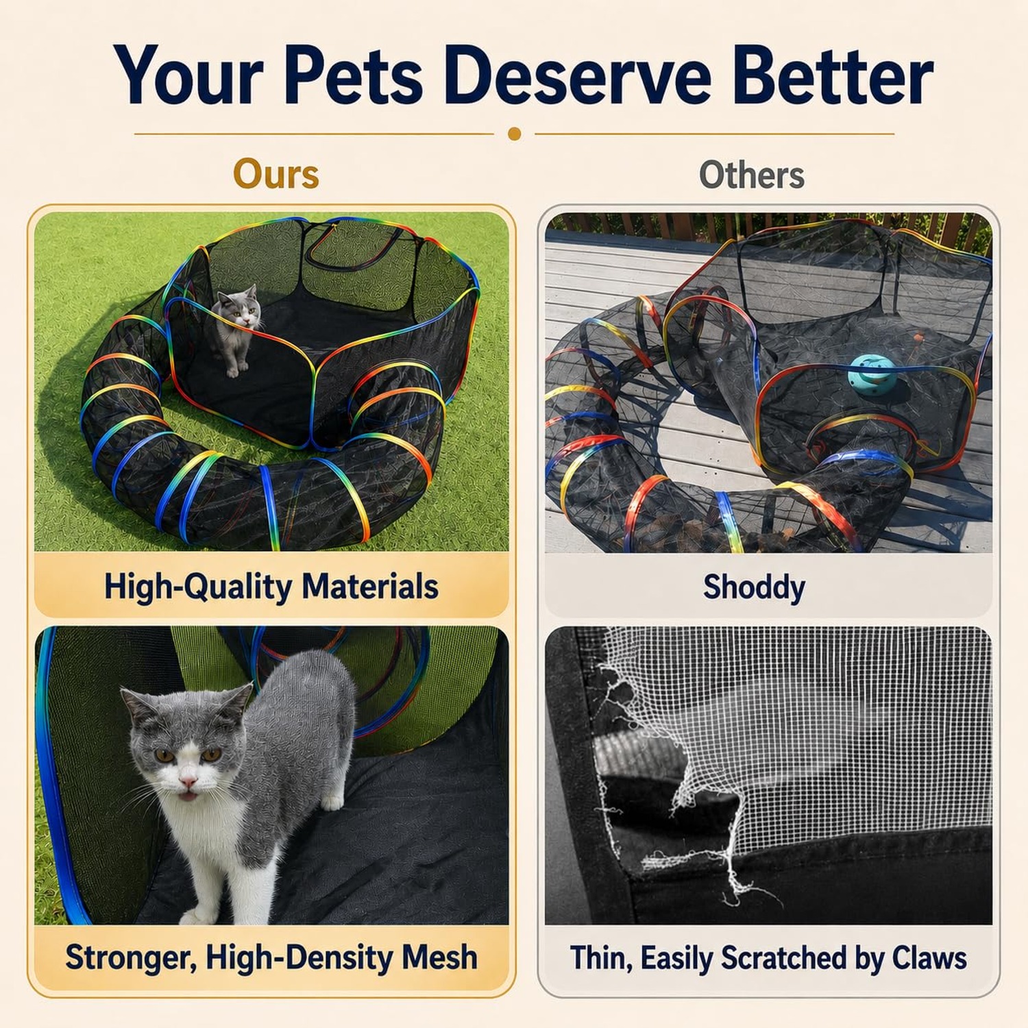 Cat Tent and Tunnel Outdoor Enclosure Set