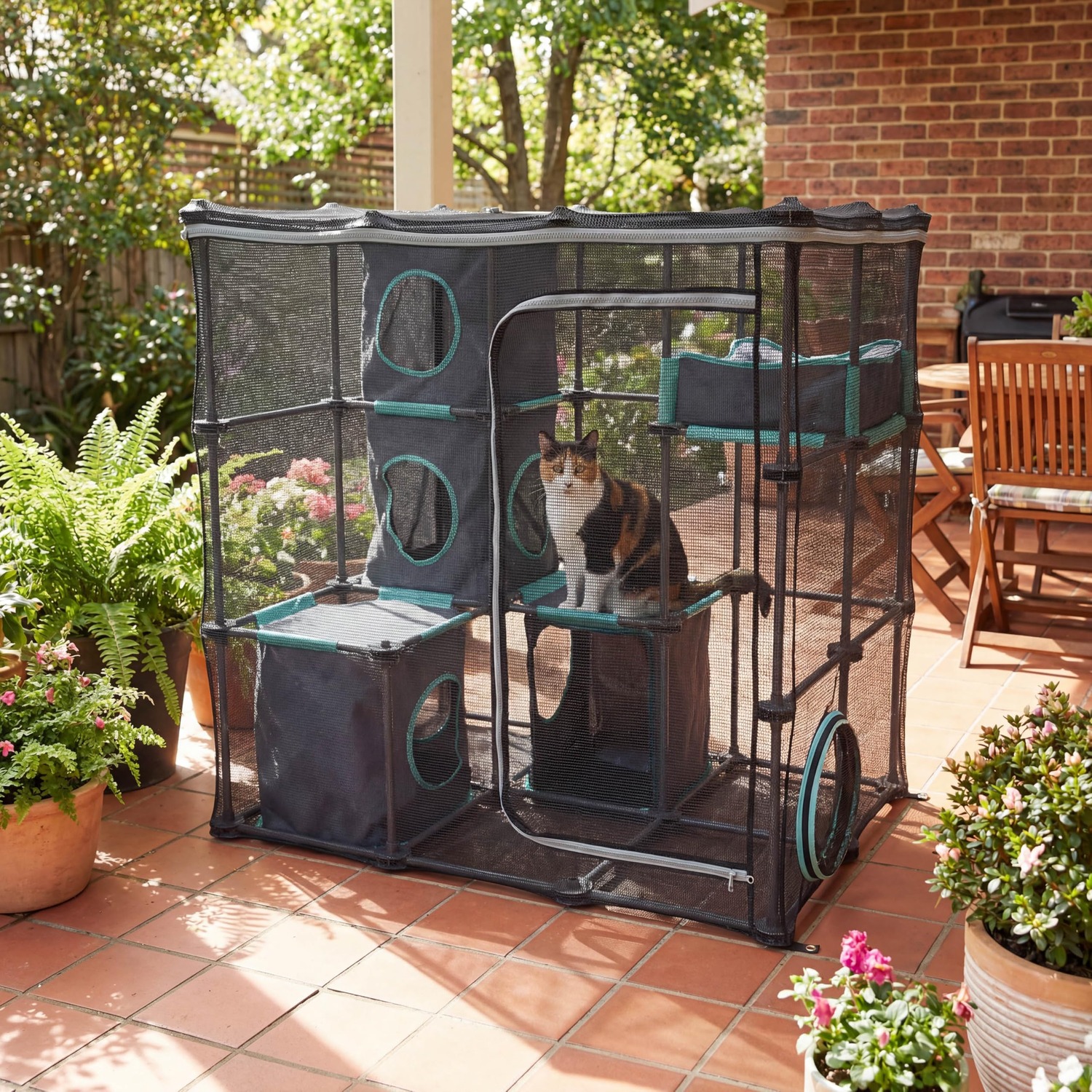 Kitty City Outdoor Mega Catio Kit with Tunnel Port: image 2