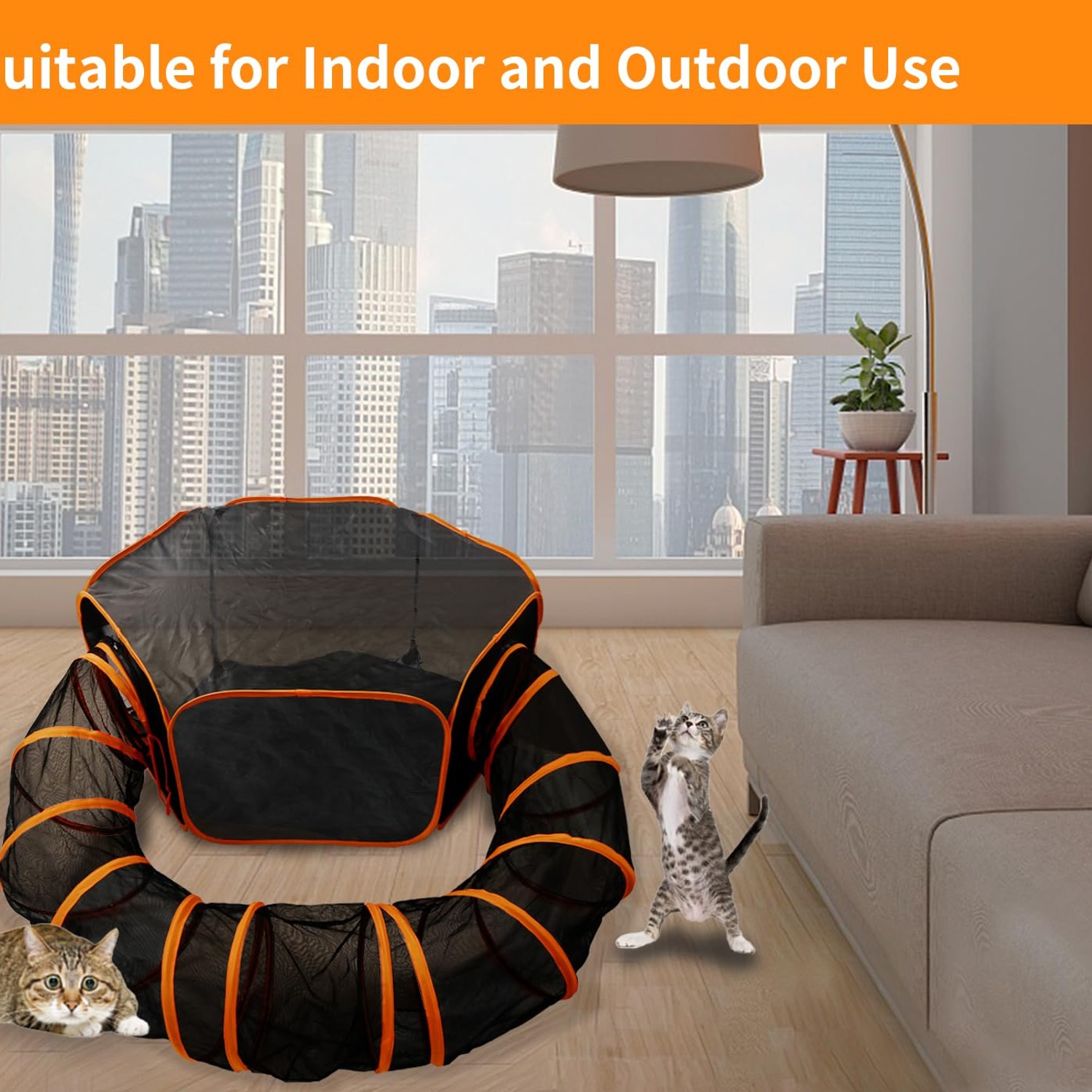 Foldable Cat Enclosure with Connecting Tunnel: image 4