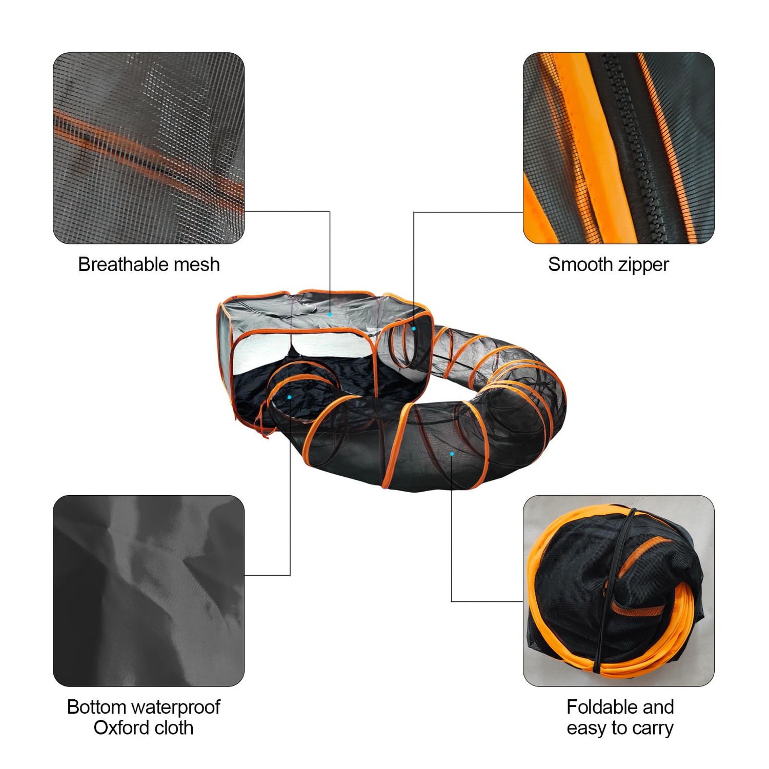 Foldable Cat Enclosure with Connecting Tunnel: image 5