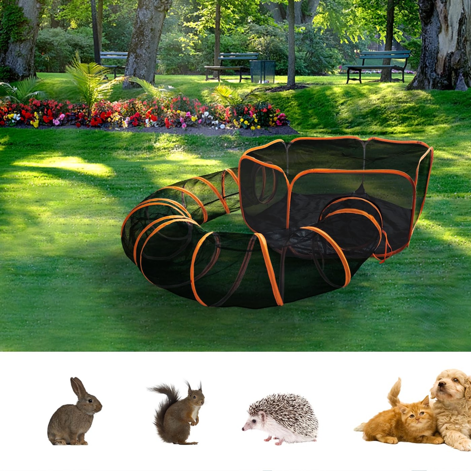 Foldable Cat Enclosure with Connecting Tunnel: image 6