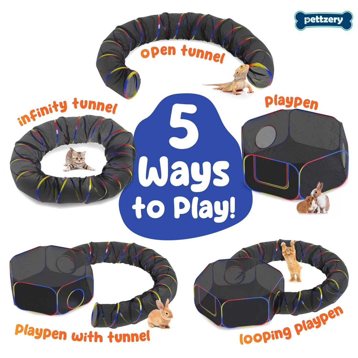 Portable Catio Cat Tent with Play Tunnel