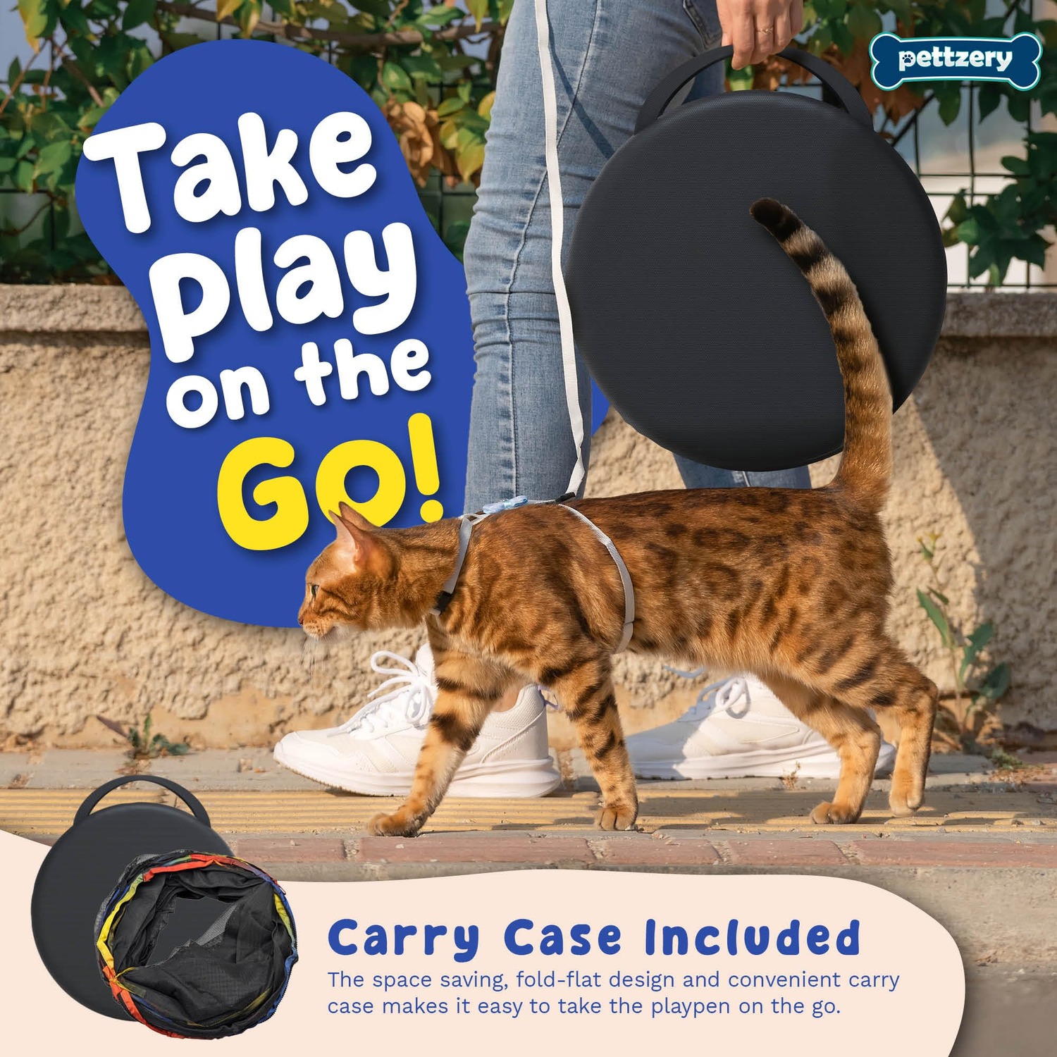 Portable Catio Cat Tent with Play Tunnel