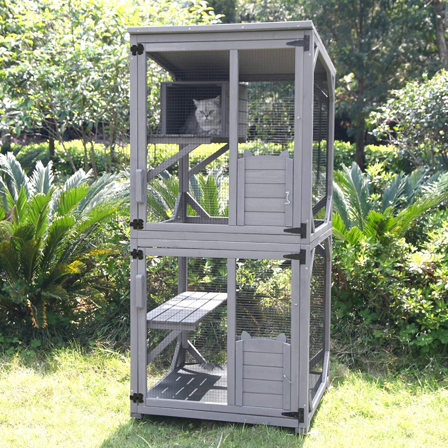 Walk-In Catio Wooden Cat Enclosure with Wheels: image 7