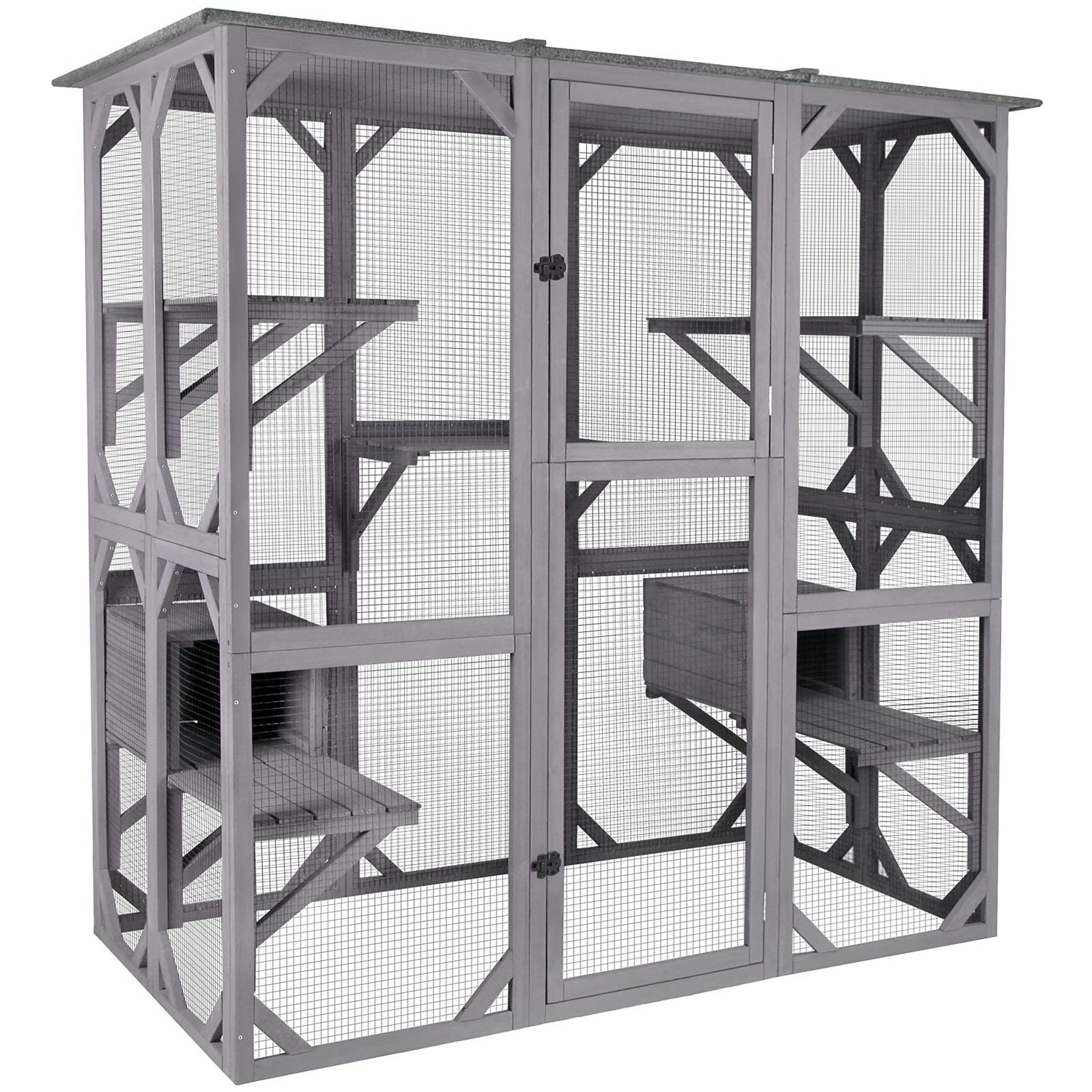Walk-In Catio Wooden Cat Enclosure with Wheels: image 8