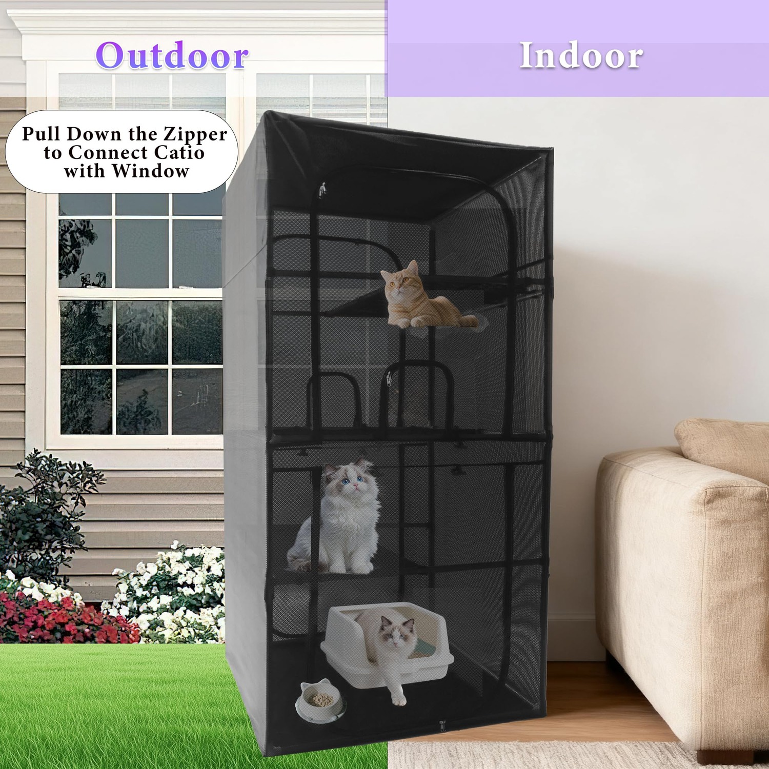 Four-Tier Window Catio Cat Enclosure: image 6